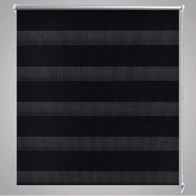 Estore de rolo 140 x 175 cm, linhas de zebra / Preto