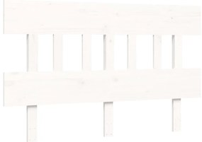 Cama sem colchão 140x200 cm madeira de pinho maciça branco