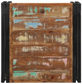 Mesa de centro multicor 50x50x35 cm madeira maciça recuperada