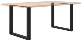 Pés de mesa de jantar em forma de U, 2 peças, preto, 90x (72-73) cm, a