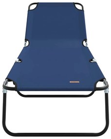 Chaise Longue Dobrável 2 pcs Azul Portátil em Tecido Oxford 600D