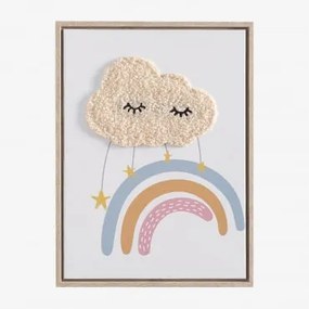 Quadro Decorativo 30x40 Cm Com Textura Têxtil Timoty Kids Multicor Soft - Sklum