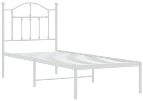 Estrutura de cama sem colchão com cabeceira 75x190 cm branco