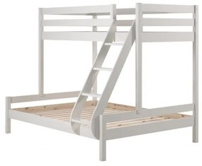 Beliche com Cama Casal PINO (90 x 200 Cm) + (140 x 200 cm) + estrado Branco