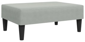 Sofá-cama 2 lugares c/ apoio de pés veludo cinza-claro