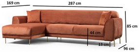 Sofá-Cama de Canto Image Corner – Canela – 287 x 169 cm