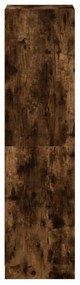 Aparador alto c/ portas de vidro 35x37x142 cm carvalho fumado