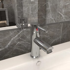 vidaXL Torneira para lavatório de casa de banho 130x176 mm prata