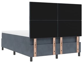Cama Box com Colchão e LED VidaXL Cinza Escuro 140x200 cm Veludo