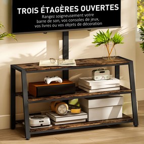 Móvel de TV com Suporte, 108 x 41 x 135 cm, Ângulo Ajustável de 35°, Castanho