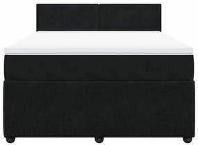 Cama com molas/colchão 160x200 cm veludo preto