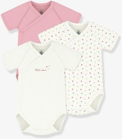 Lote de 3 bodies cruzados para bebé branco