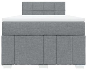 Cama com molas/colchão 120x200 cm tecido cinza-claro