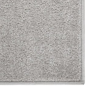 Tapete de pelo curto 80x150 cm cinzento-claro