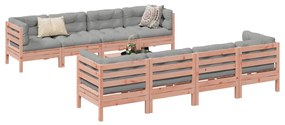 vidaXL 9 pcs conj. sofás jardim c/ almofadões madeira abeto-de-douglas
