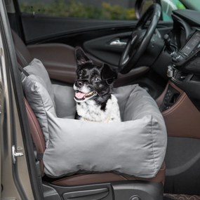 Cadeira de carro para animais de estimação - bolsa de transporte acolchoada com algodão e PP espesso com fundo antiderrapante, 50 x 54 x 33 cm, cinzen