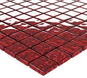 Ladrilhos de mosaico 11 pcs 30x30 cm vidro vermelho