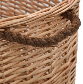 Cesto para lenha com pegas 78x54x34 cm salgueiro natural