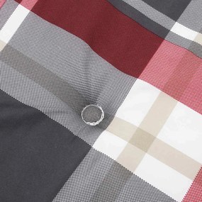 Almofadões p/ cadeira encosto alto 4 pcs oxford xadrez vermelho