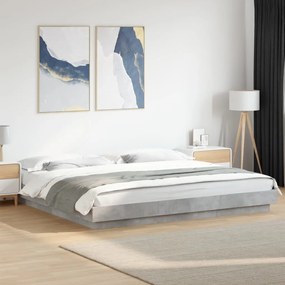 Estrutura de cama 200x200 cm derivados de madeira cinza cimento