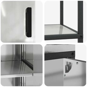 Conjunto de Armazenamento de Cozinha com prateleira 2 pcs Prata