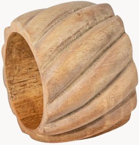 Argolas de guardanapo em madeira de acácia artesanal Round, conjunto de 4