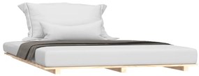 Estrutura de cama 140x190 cm madeira de pinho maciça