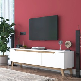 Móvel TV D1 – Branco Nogueira – 180x48,6x35 cm