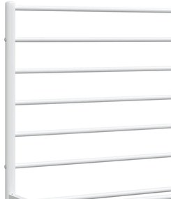 Estrutura de cama com cabeceira 160x200 cm metal branco