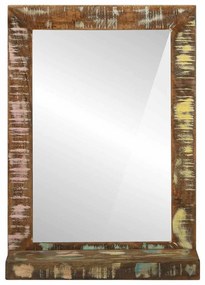 Espelho de Casa de Banho 50x22x70 cm Madeira Maciça Reaproveitada