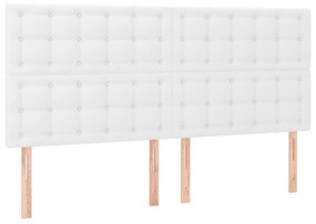 Estrutura cama c/ cabeceira 180x200 cm couro artificial branco