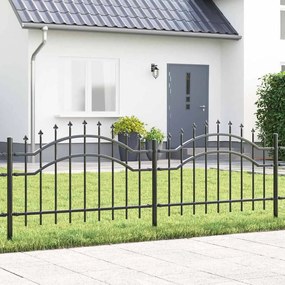 vidaXL Cerca para Jardim Cinzeto 115 cm Aço com Revestimento em Pó