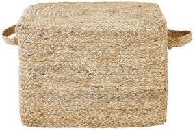 Pufe de juta cor natural 45 x 45 x 30 cm DHADAR Beliani