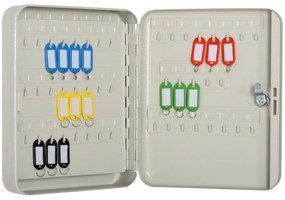 Armário de chaves com etiquetas de alta segurança de 93 ganchos 30x24x7.5 cm Bege