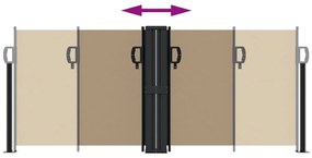 Toldo lateral retrátil 100x600 cm cinzento-acastanhado