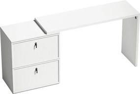 HOMCOM Secretária Reversível em Forma de L com 2 Gavetões Arquivadores, Design Moderno para Espaços Pequenos, Escritório Branco | Aosom Portugal