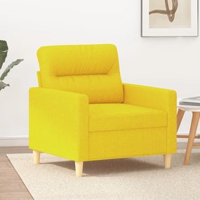vidaXL Poltrona 60 cm tecido amarelo-claro