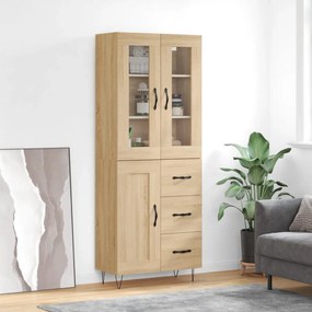 vidaXL Armário alto 69,5x34x180 cm derivados de madeira cor sonoma