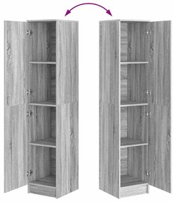 Armário Buffet Cinza Sonoma MDF Médio Armário Buffet Retangular