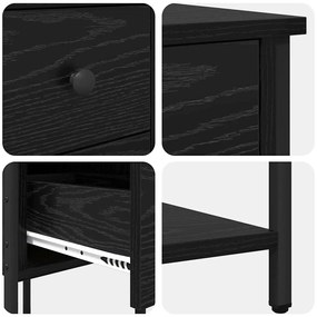 Armário de Cabeceira 2 pcs Carvalho preto 32 x 42 x 70 cm