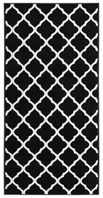 vidaXL Passadeira 100x250 cm polipropileno preto e branco
