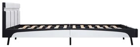 Estrutura de cama c/ LED couro artificial 180x200 cm branco
