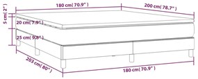 Cama com molas/colchão 180x200 cm couro artificial branco