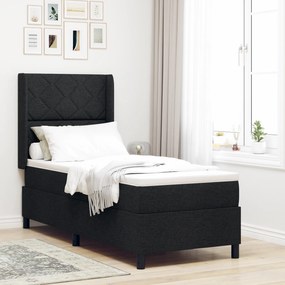 Cama Box Spring com Colchão vidaXL Preta 90x190 cm de Tecido