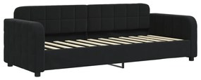 Sofá-cama com gavetão e colchões 80x200 cm veludo preto