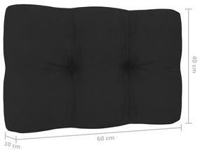 3 pcs conjunto lounge de jardim com almofadões pinho impregnado