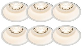 Conjunto de 6 focos embutidos modernos brancos - Dept