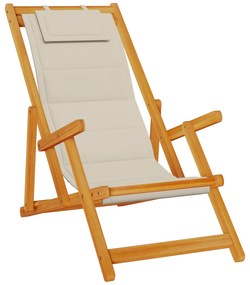 Cadeiras de Praia Dobráveis vidaXL 2 pcs Taupe em Madeira de Acácia Só