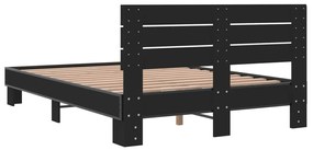 Estrutura de cama 120x200 cm derivados de madeira/metal preto