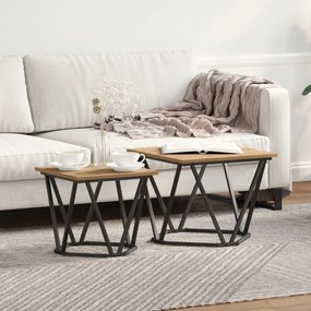 Mesa de Café vidaXL Carvalho ferro PB